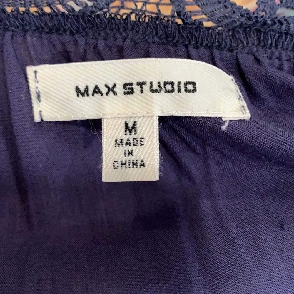 Max Studio long puff sleeve lace detailing blouse top size M - Picture 7 of 10